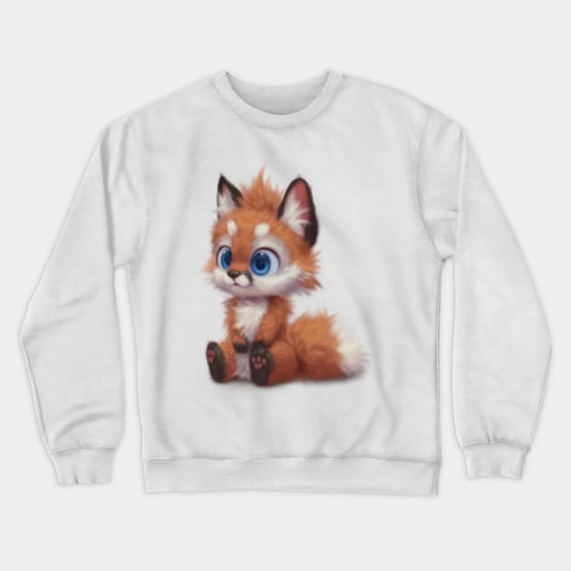 Derpy Fox Crewneck Sweatshirt by silverfox5213